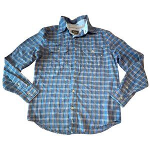 Marmot Button Down Flannel Shirt Mens‎ Size Small Plaid Blue Soft